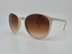 Ferarri White Frame Amber Brown Gradient Lens Folding Sunglasses w/ Case 55mm