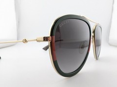 Gucci Sunglasses, GG0062S 003 Green/Red/Gold, 57-17-140, Metal, Japan