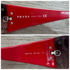 ⁠PRADA SPR72G Star Shield Sunglasses Red Y2K Vintage Archive HYDE Worn w/ Card⁠