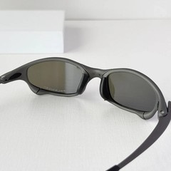 Oakley Juliet 1.0 X-Metal Sunglasses Dark Gray Frame Blue Polarized