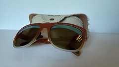 New $219 Bajio Chalem Sunglasses Polarized Poly Nylon Frame Shades Orange Green