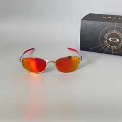 Oakley Tightrope OO4040 Polarized Sunglasses Silver Frame Red Lens
