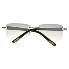 NEW!! PAUL VOSHERONT PV622S C2 23KGP Handmade Silver Rectangle Rimless Sunglass