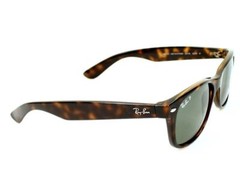 RayBan New Wayfarer Tortoise/Green Polarized 55 mm Sunglasses RB2132 902/58 55