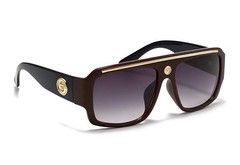 Men’s Sunglasses Fashion Dark Black Lens Brown White Thick Frame Designer Hot