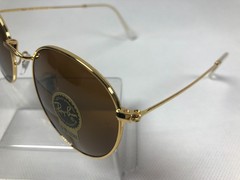Ray-Ban RB3447 Round Metal Glod Frame Mirror Brown Lenses Sunglasses
