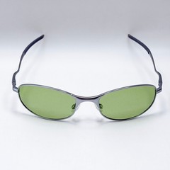 Oakley Tightrope OO4040 Polarized Sunglasses Silver Frame Emerald Green Lens