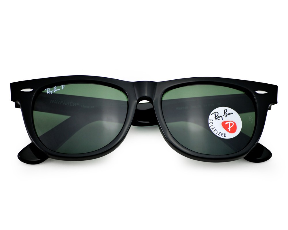 Ray-Ban RB2140 Original Wayfarer Classic Black Frame Green Lenses 54mm Unisex