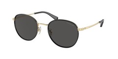COACH HC7163 934687 Cr631 Shiny Light Gold Black Grey Solid 52mm Mens Sunglasses