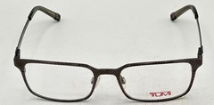 Tumi Mens Gunmetal / Stainless Steel Rectangle Eyewear Frame T106. 52mm