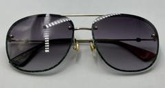 AUTHENTIC GUCCI SUNGLASSES 62-16-145 GG0227S 001 GOLD /GRAY LENSES MADE IN ITALY