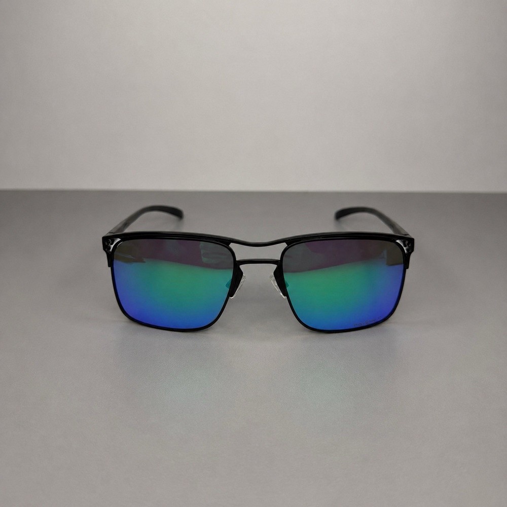 Oakley Men’s HOLBROOK TI Sunglasses Black Metal Frame Blue Mirrored Tinted