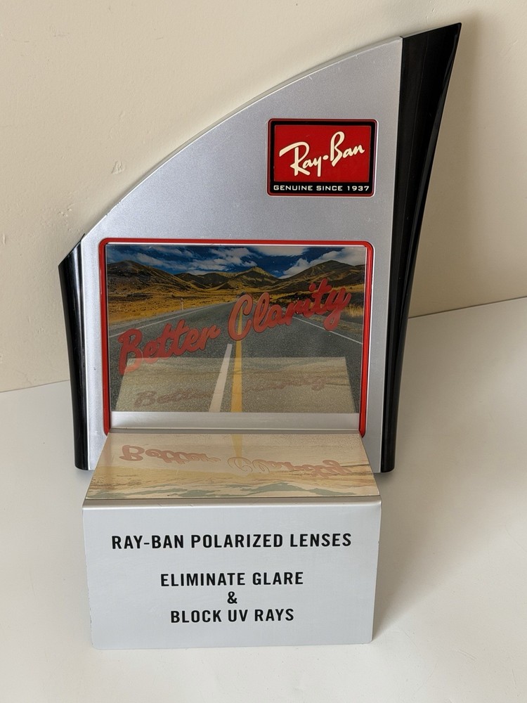 Ray Ban Sunglass Retail Counter 9×6 in Promotional Display RARE Hard To Find