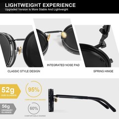 Adjustable Tint Sunglasses Polarized Men, 1-9 Gear Manual Dimming, Steampunk rou