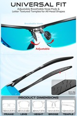 25g Polarized Sunglasses Men Sports: UV Protection Anti Glare Wrap Around Lig…