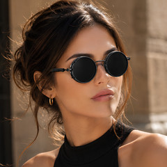 Adjustable Tint Polarized Round Sunglasses UV400 Metal Frame for Unisex 1-9 Gear