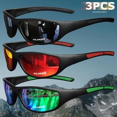 Polarized Photochromic Sports Sunglasses UV400 Wrap Cycling Fishing Set