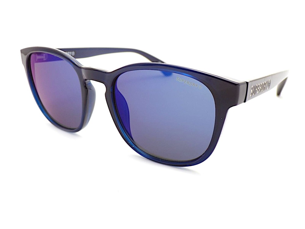 Superdry SDS 5038 Sunglasses Dark Shiny Blue with blue Mirror Lenses 153