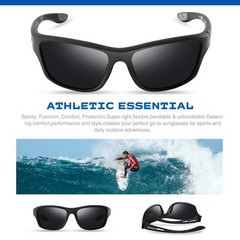 suoso Polarized Sports Sunglasses for Men: UV400 Protection Glasses Womens Wr…