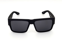 Polarized Spy+ Optic Cyrus Sunglasses Soft Matte Black Frame Smoke Lens