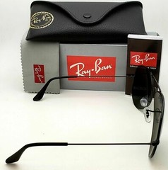 Polarized RAY-BAN Sunglasses RB 3025 Large Metal 002/58 62-14 Black Frames+Green