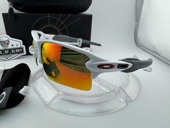 OAKLEY FLAK 2.0 XL POLISHED WHITE W/ RUBY RED POLARIZED GALAXY SUNGLASSES OO9188