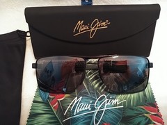 BRAND NEW Maui Jim PIHA Polarized Shiny Gunmetal Black/ Dual Mirror B621-02