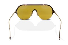 Thom Browne Sunglasses TBS811 01 12K White Gold-Plated Titanium/Yellow