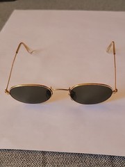 Vintage 60’s B&L Ray-Ban Oval Round Aviator Sunglasses 48mm Gold Green Lens USA
