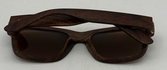 Perry Ellis Mens Sunglass Wood Strip Plastic Square, Solid Brown Lens PE71 2
