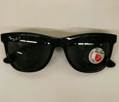 RAY-BAN brand new UNISEX Black Frame with Green G-15 Polarized RB4184 601/9A