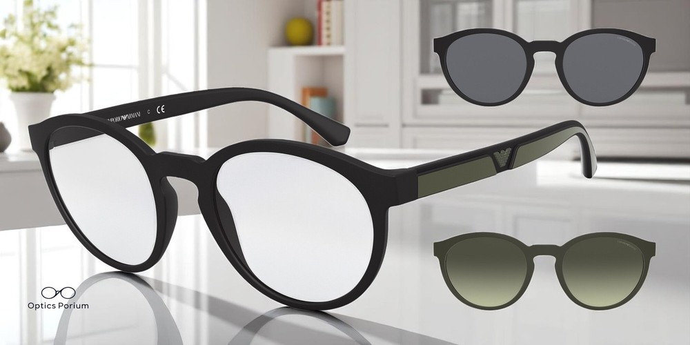 EMPORIO ARMANI EA4152 50421W Matte Black Clear 52 mm Men’s Sunglasses