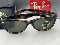 NEW Ray-Ban RB2132 NEW WAYFARER 902 Tortoise Frame G-15 Brown Sunglasses 3N 55mm