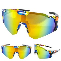 Oversized RETRO SPORTY WRAP Shield Cycling SUN GLASSES Large Huge Graffiti Frame