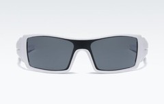 Men’s Sports Wrap Rectangular Sunglasses Matte White Frame Dark Smoke Tint Lens