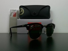 Ray-Ban RB3016 W0365 Clubmaster Sunglasses Black & Gold G-15 51mm Never Worn