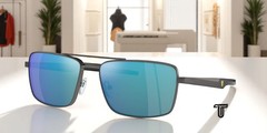 FERRARI SCUDERIA FZ5001 109 9R Dk Gunmetal Mir Blue Polarized 60 Mens Sunglasses