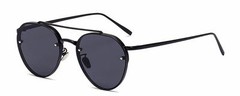 86025 C1 AVIATOR FASHION SUNGLASSES METAL BLACK FRAME SMOKE LENS