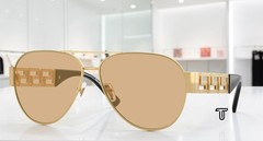 VERSACE VE2289 1002D8 Gold Yellow Mirror Silver Internal 61 mm Men’s Sunglasses