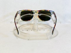 Custom PixelVivid Rainbow Metallic Marble Sunglasses with Gold Mirror Lenses