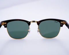 Ray-Ban Sunglasses RB3016 Clubmaster Classic Tortoise Frame Green Lenses 49mm