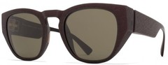 MYKITA MYLON TRINITY MD22 EBONY BROWN COL 322 w RAW GREEN SOLID LENS SUNGLASSES