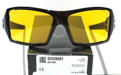 NEW Oakley OIL RIG Polished Black GALAXY Amber Yellow Lens Sunglass 9081