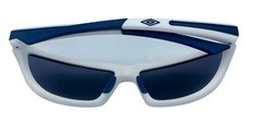 Umbro Mens Sunglass White / Blue, Solid Smoke Lens Plastic Sport Wrap GS02