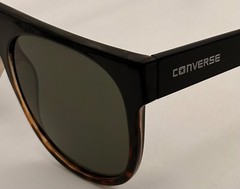 Converse Black Tortoise Mens Sunglass Flatt Front Plastic, Smoke Lens H104
