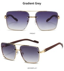 Men’s Metal Sunglasses Square Half Frame Rice Nails Casual Trend Personality