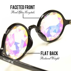 GloFX Floral Cat Eye Kaleidoscope Glasses – Rainbow Fractal Vintage Cat Eye Rave