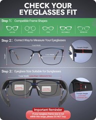 Polarized Fit Over Glasses Sunglasses for Men Women, UV Protection Sports Wra…