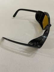Bolle France Sport Aviator Vintage Black Mustard Frame Sunglasses Side Shields