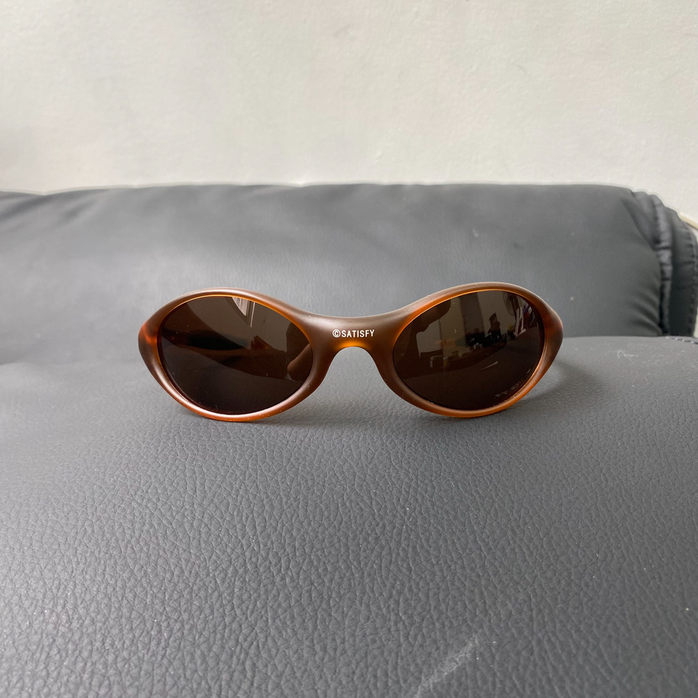 Vintage Oakley JACKET X SATISFY Prizm Sunglasses Lightweigh Brown Frames